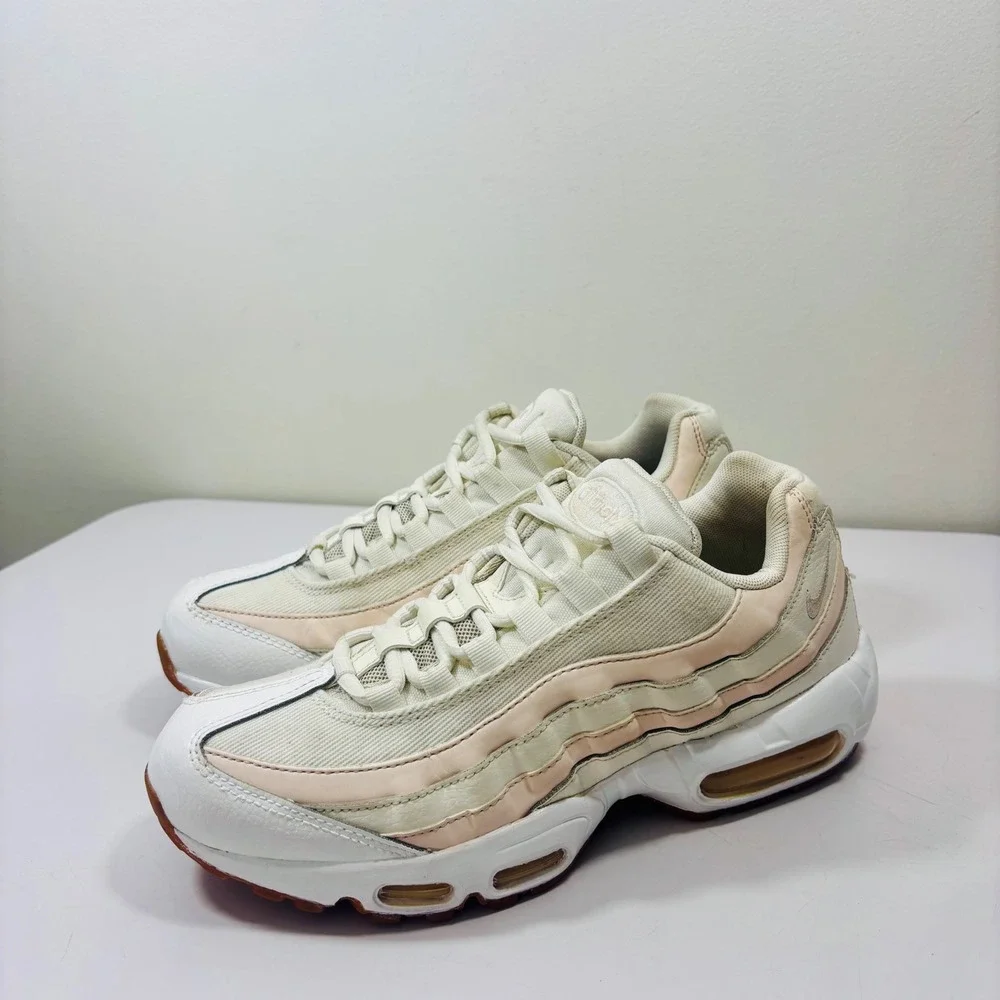 Nike Women Air Max 95 Sail Guava Ice Athletic Sneakers 307960-111 White Pink 8.5